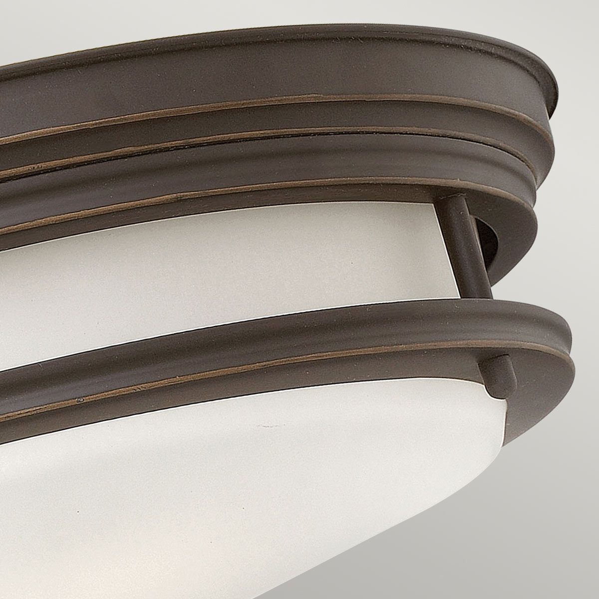 Quintiesse Hadrian 2 Light Bathroom Flush Fitting - Opal Glass - Oil Rubbed Bronze