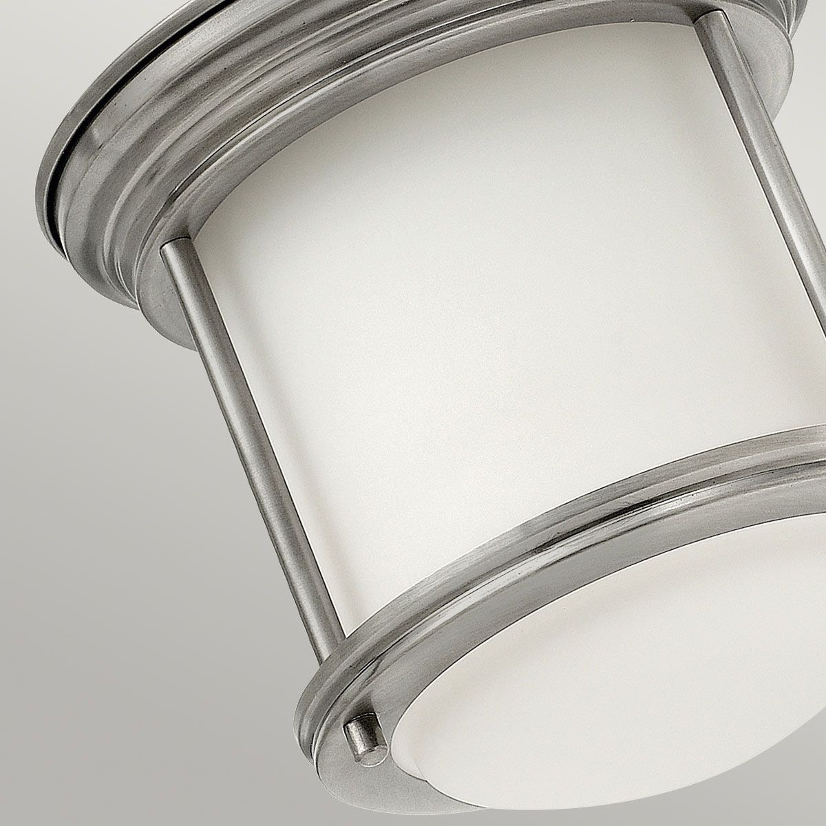 Quintiesse Hadrian Single Bathroom Flush Fitting - Opal Glass - Antique Nickel