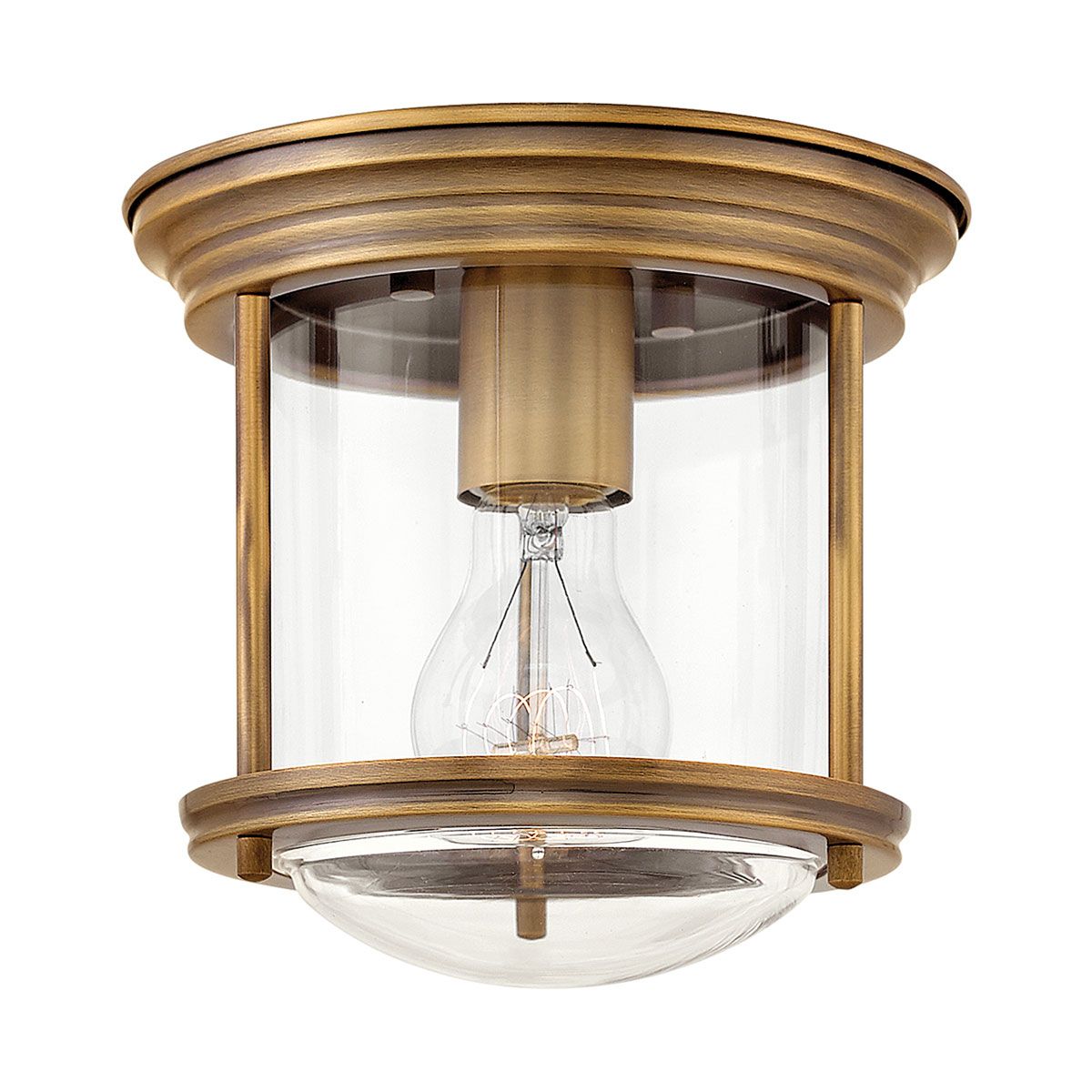 Quintiesse Hadrian Single Bathroom Flush Fitting - Clear Glass - Brushed Bronze