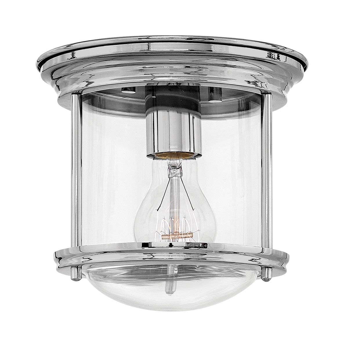 Quintiesse Hadrian Single Bathroom Flush Fitting - Clear Glass - Chrome