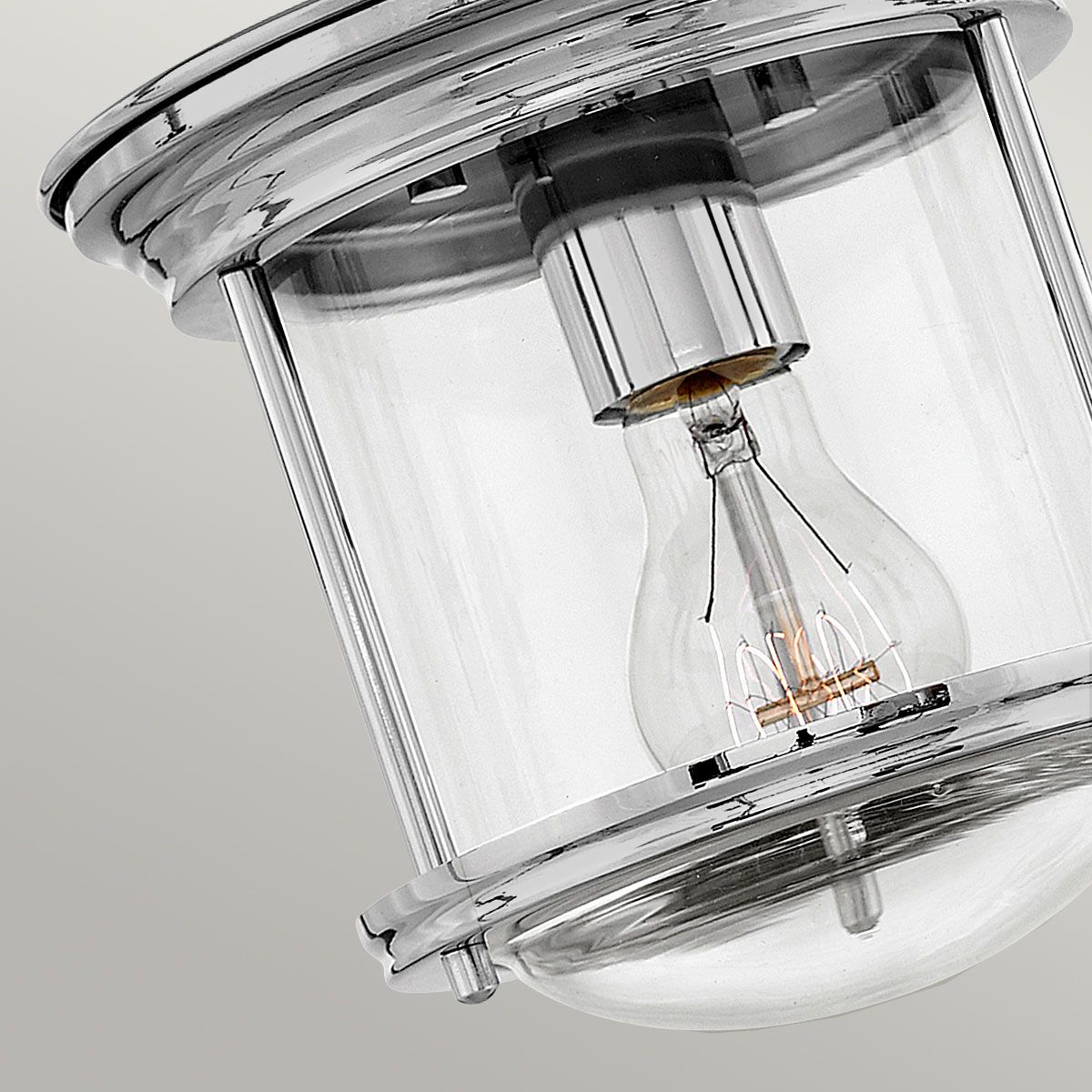 Quintiesse Hadrian Single Bathroom Flush Fitting - Clear Glass - Chrome