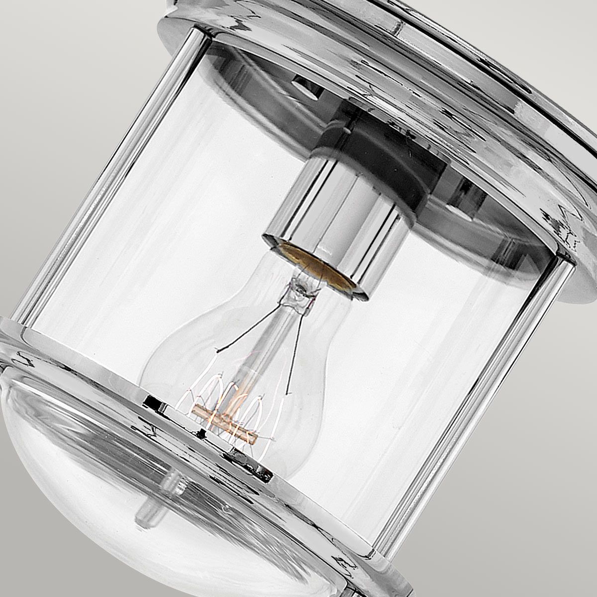 Quintiesse Hadrian Single Bathroom Flush Fitting - Clear Glass - Chrome