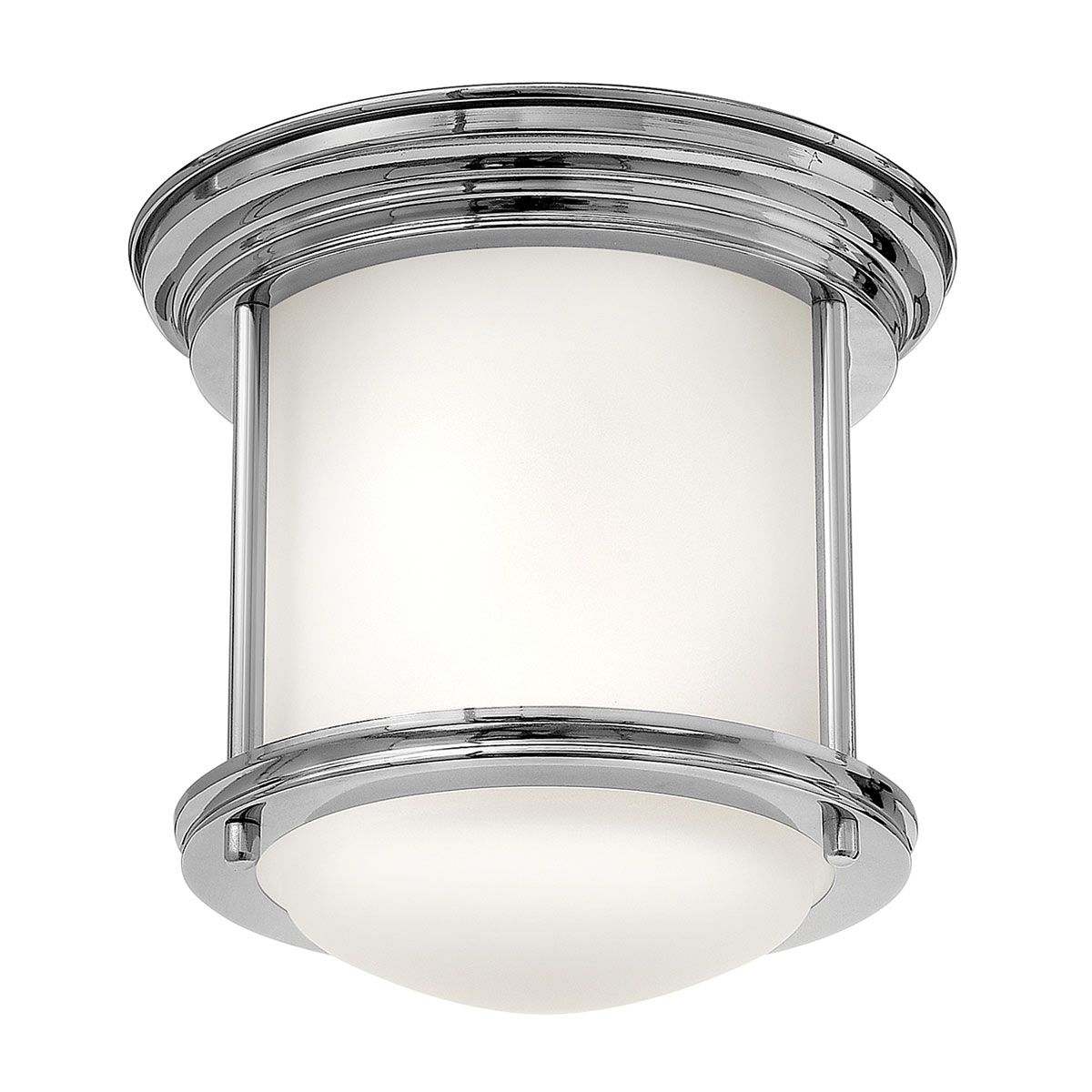 Quintiesse Hadrian Single Bathroom Flush Fitting - Opal Glass - Chrome