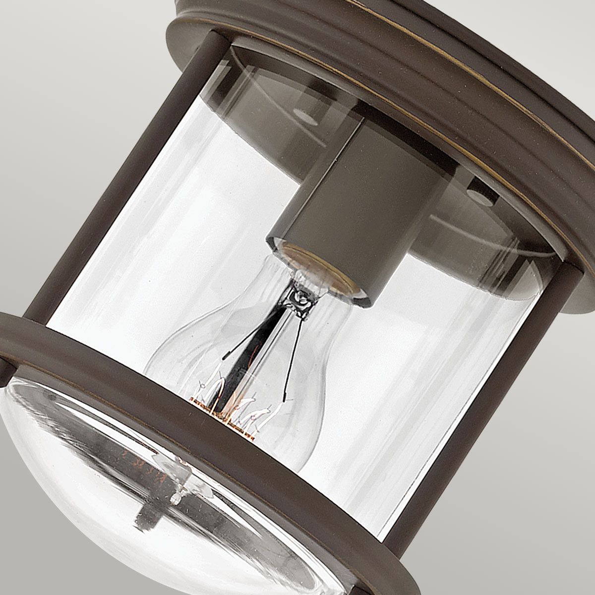 Quintiesse Hadrian Single Bathroom Flush Fitting - Clear Glass - Oil Rubbed Bronze