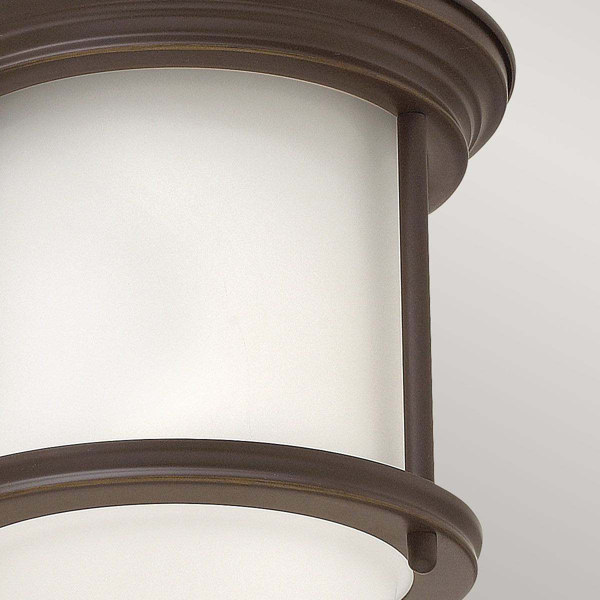 Quintiesse Hadrian Single Bathroom Flush Fitting - Opal Glass - Oil Rubbed Bronze