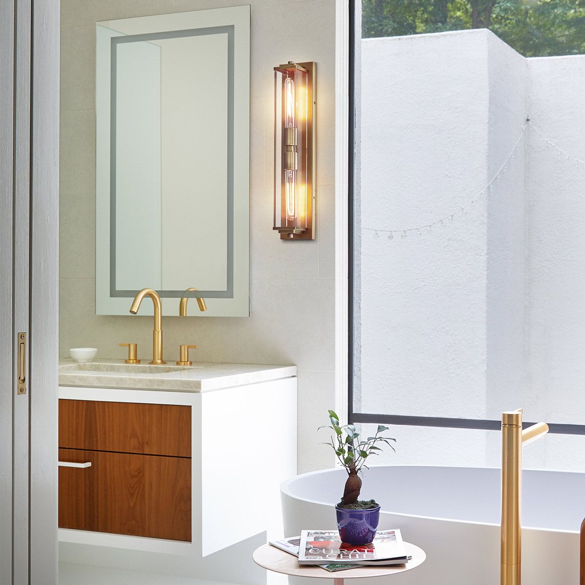 Quintiesse Henri 2 Light Wall Light - Heritage Brass