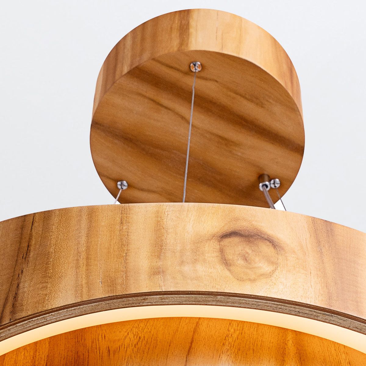 Quintiesse Horizon LED Large Ring Pendant - Teak Veneer