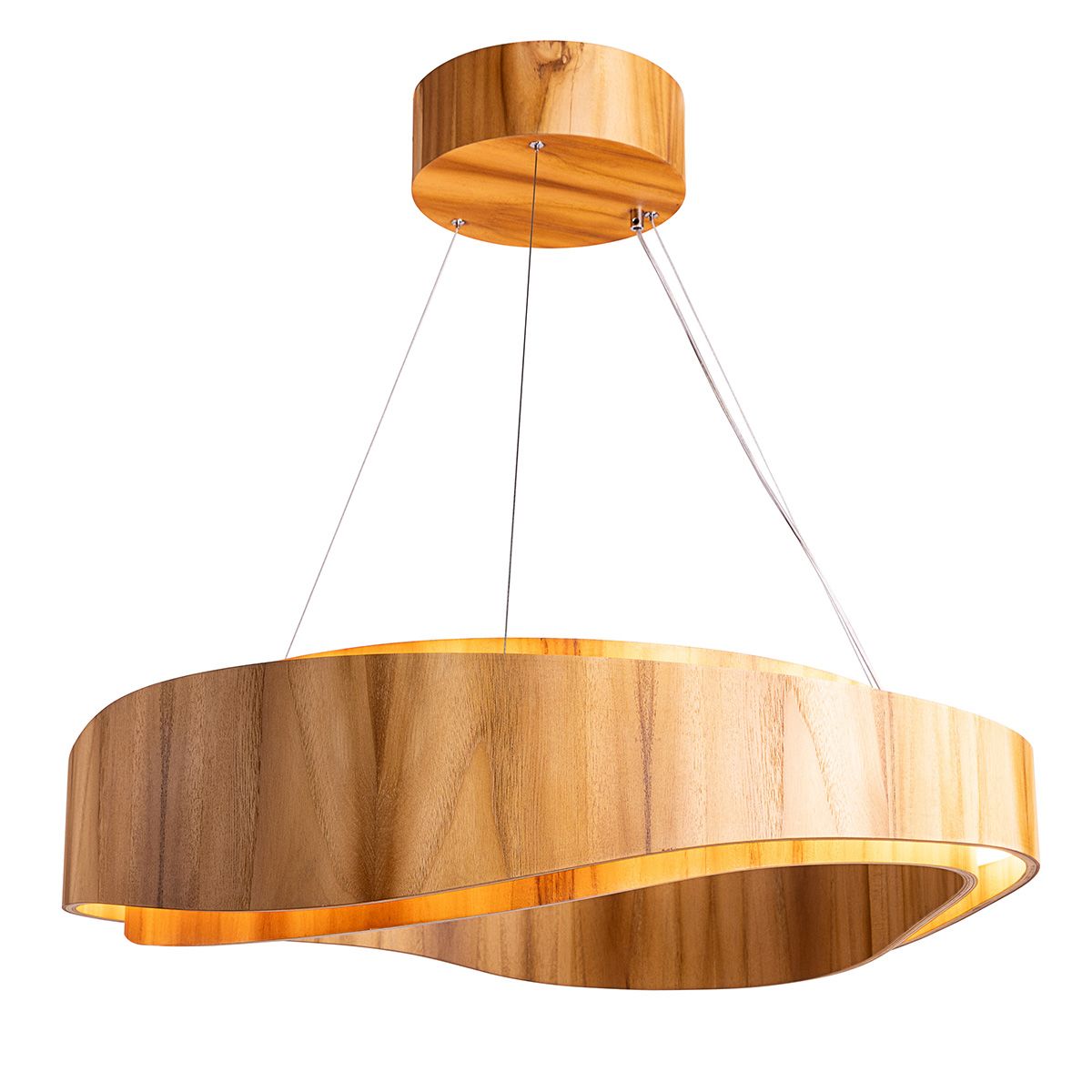 Quintiesse Horizon LED Medium Ring Pendant - Teak Veneer