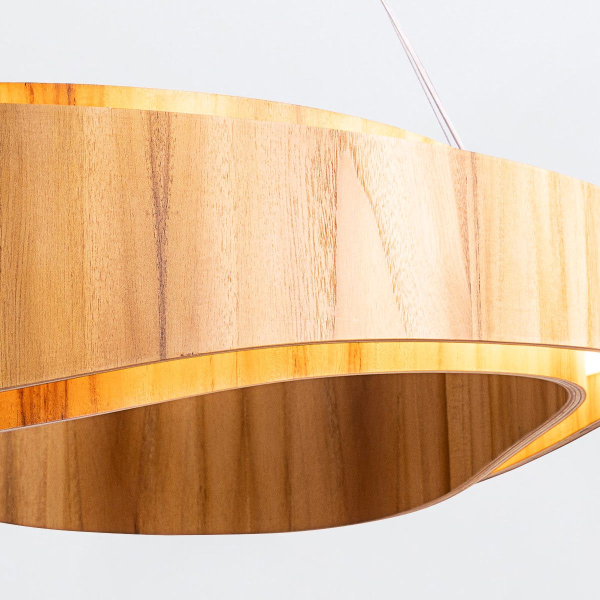 Quintiesse Horizon LED Medium Ring Pendant - Teak Veneer