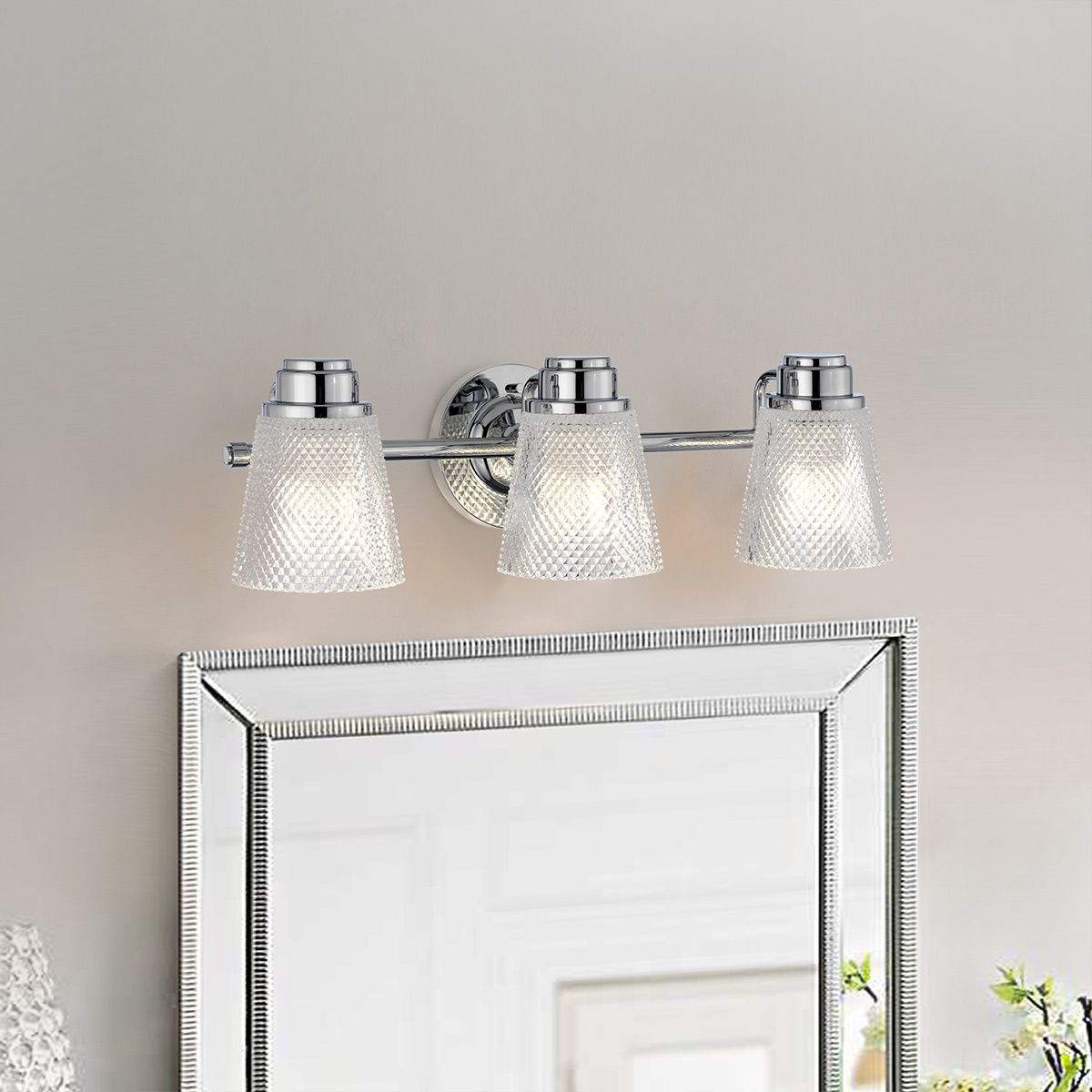 Quintiesse Hudson 3 Light Bathroom Wall Light - Polished Chrome