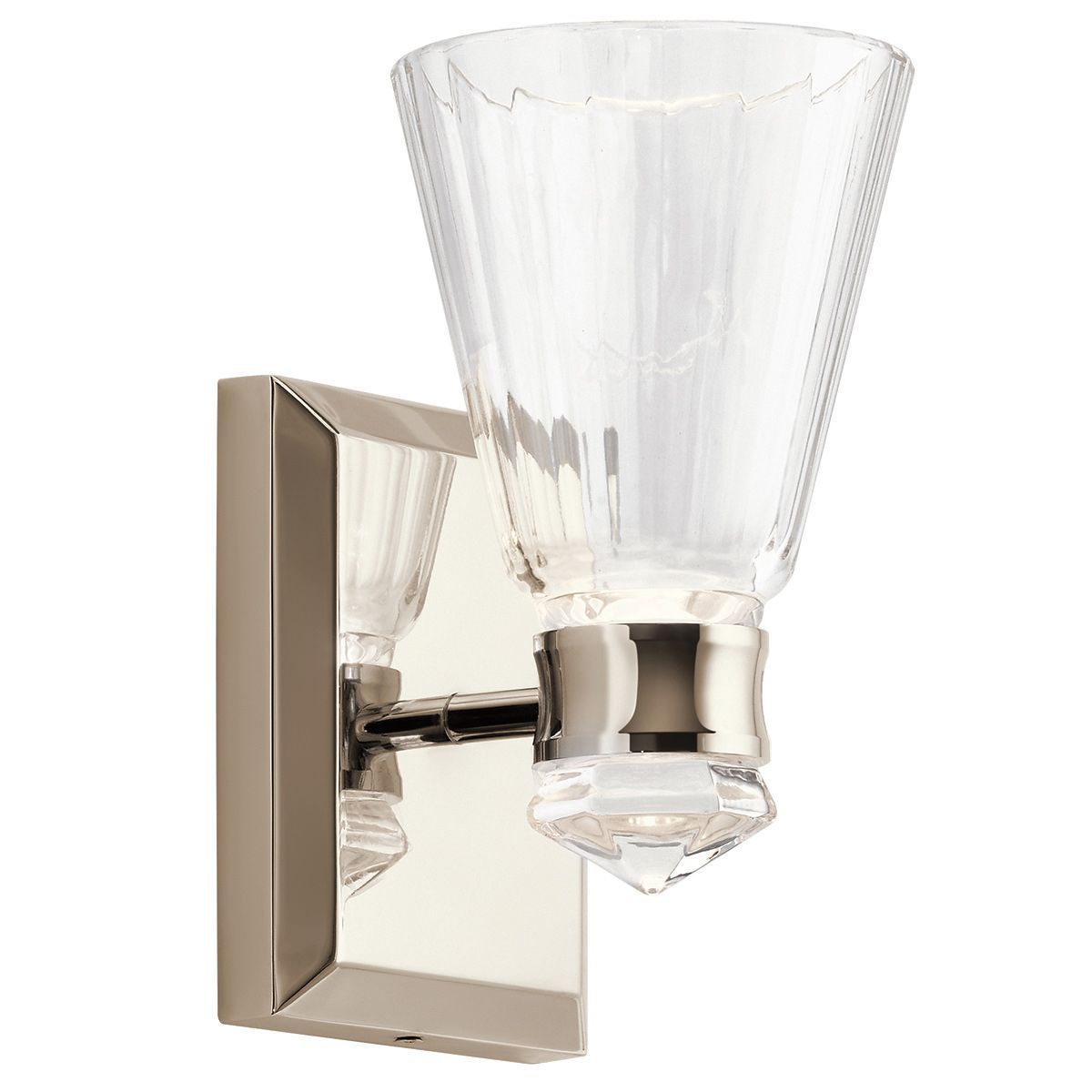 Quintiesse Kayva LED 1 Arm Dual-lit Bathroom Wall Light - Polished Nickel