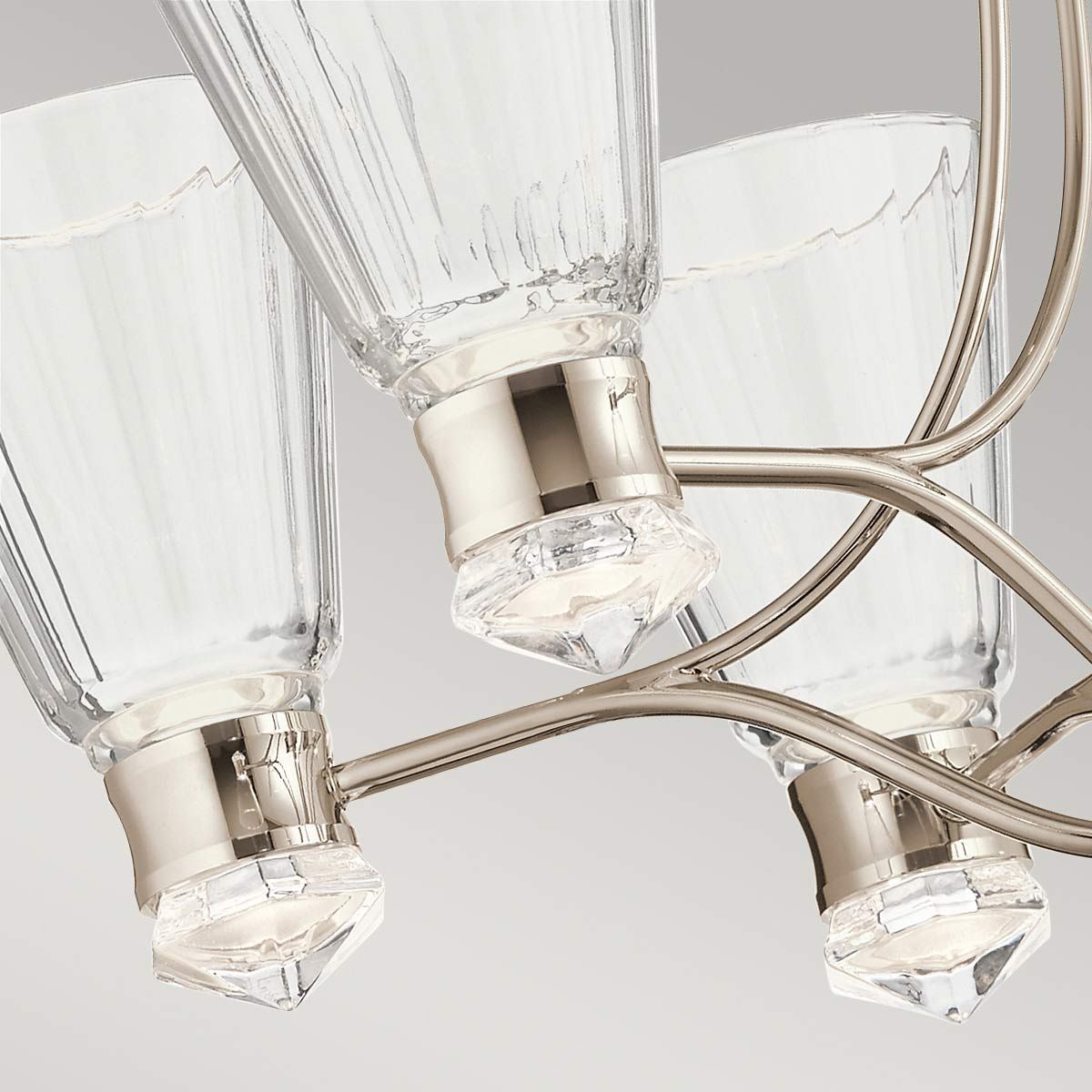 Quintiesse Kayva LED 13 Light 6 Arm Chandelier - Polished Nickel