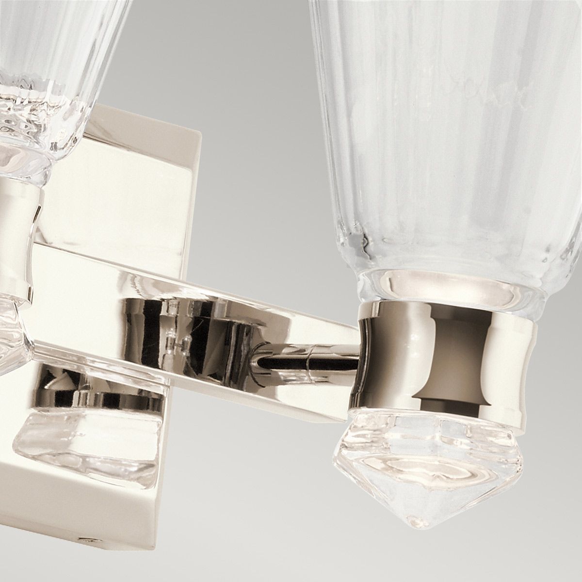 Quintiesse Kayva LED 2 Arm Dual-lit Bathroom Wall Light - Polished Nickel