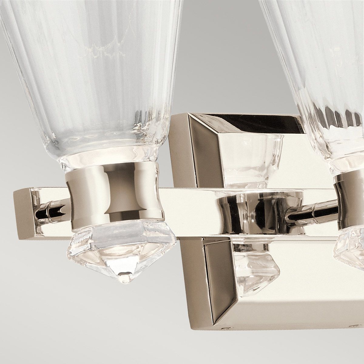 Quintiesse Kayva LED 3 Arm Dual-lit Bathroom Wall Light - Polished Nickel