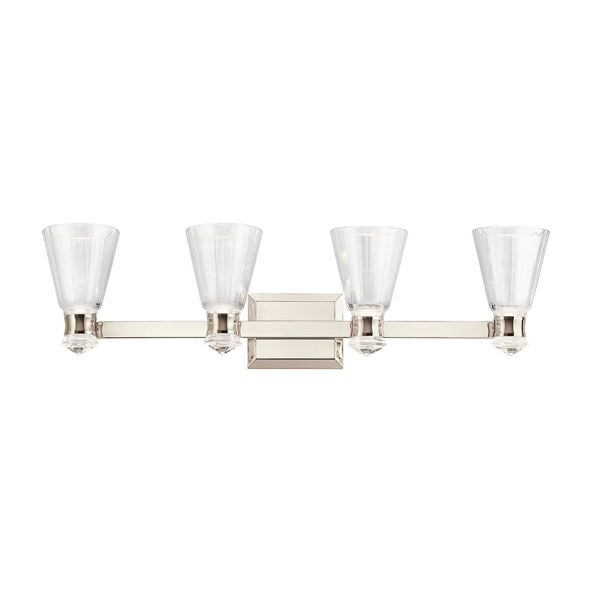 Quintiesse Kayva LED 4 Arm Dual-lit Bathroom Wall Light - Polished Nickel