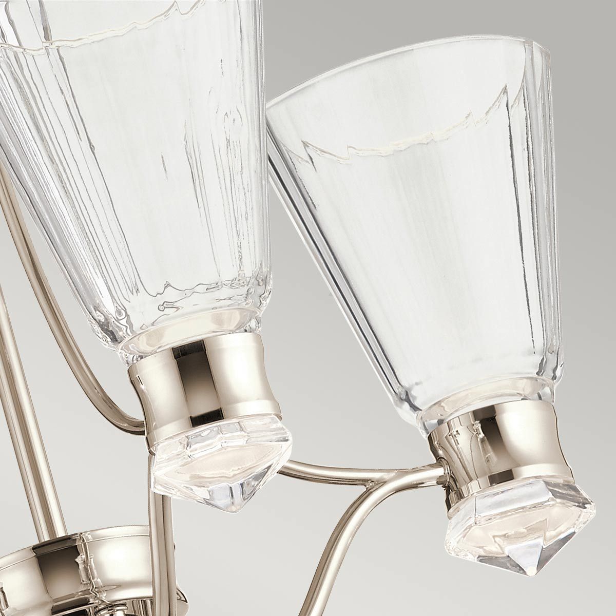Quintiesse Kayva LED 9 Light 4 Arm Chandelier - Polished Nickel
