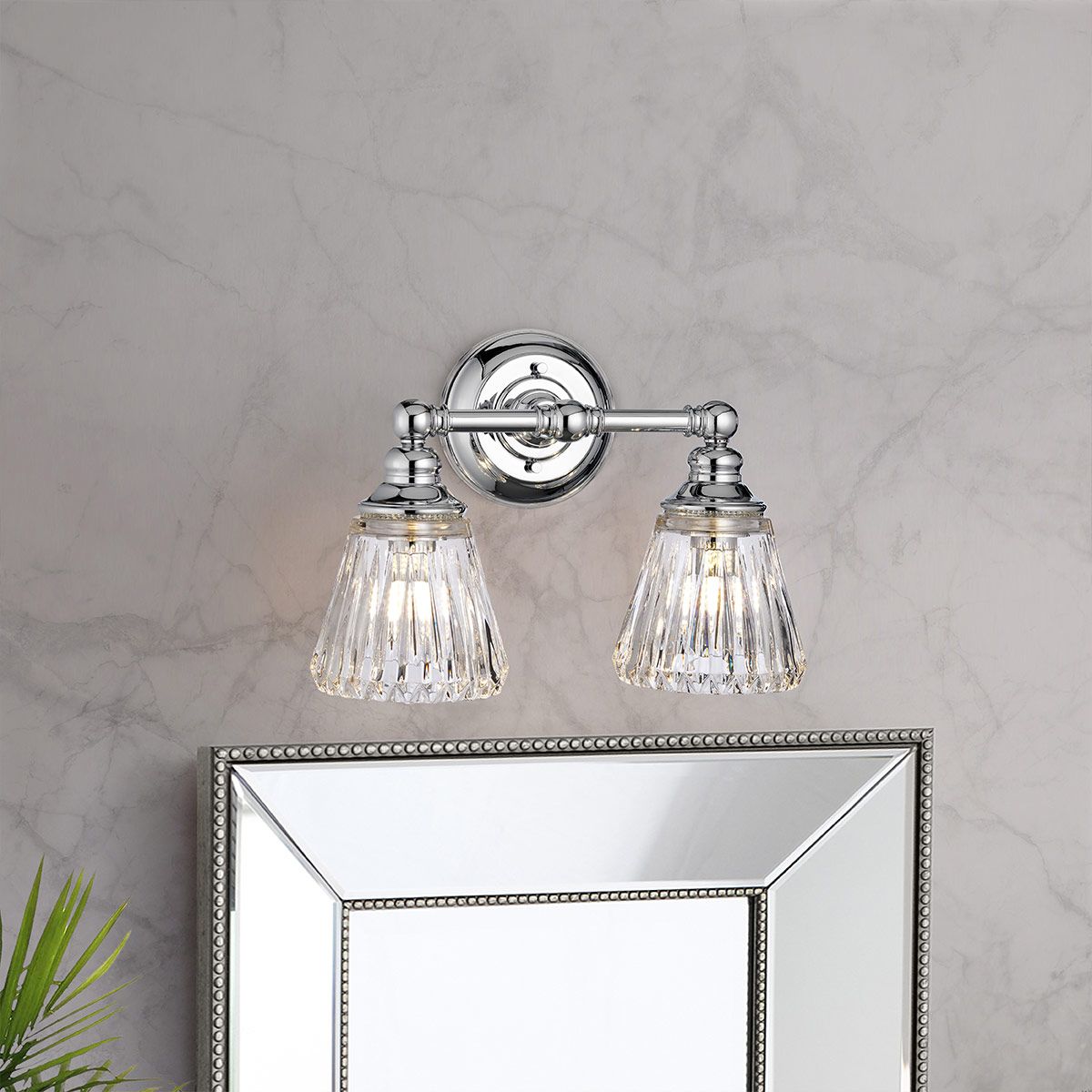 Quintiesse Keynes 2 Light Bathroom Wall Light - Polished Chrome