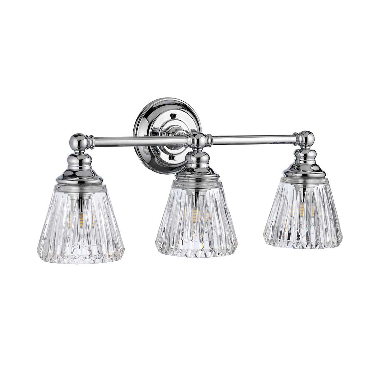 Quintiesse Keynes 3 Light Bathroom Wall Light - Polished Chrome