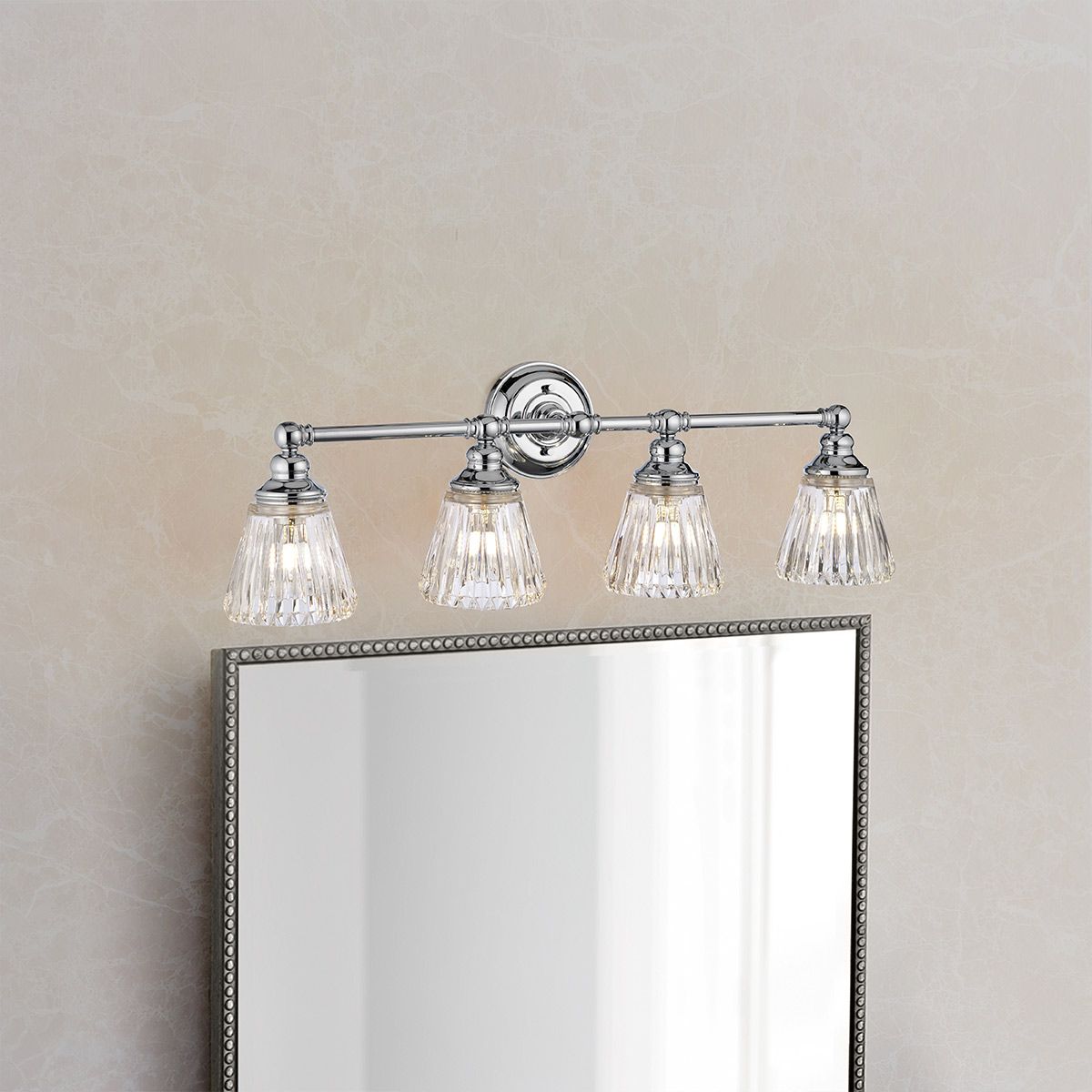 Quintiesse Keynes 4 Light Bathroom Wall Light - Polished Chrome