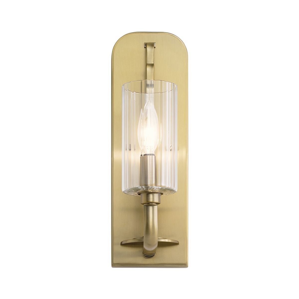 Quintiesse Kimrose Single Wall Light - Brushed Natural Brass
