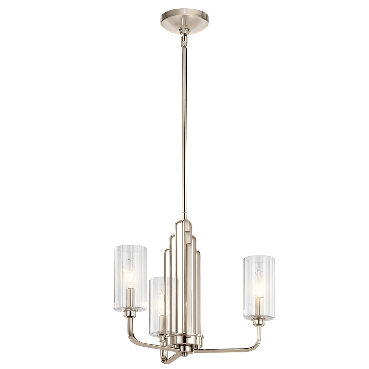 Quintiesse Kimrose 3 Light Chandelier - Polished Nickel