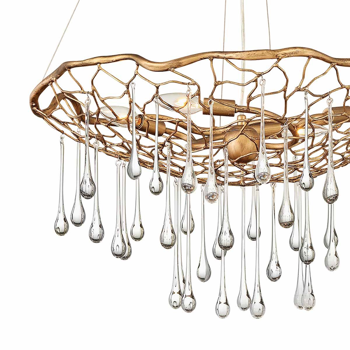 Quintiesse Laguna 4 Light Pendant Light - Burnished Gold