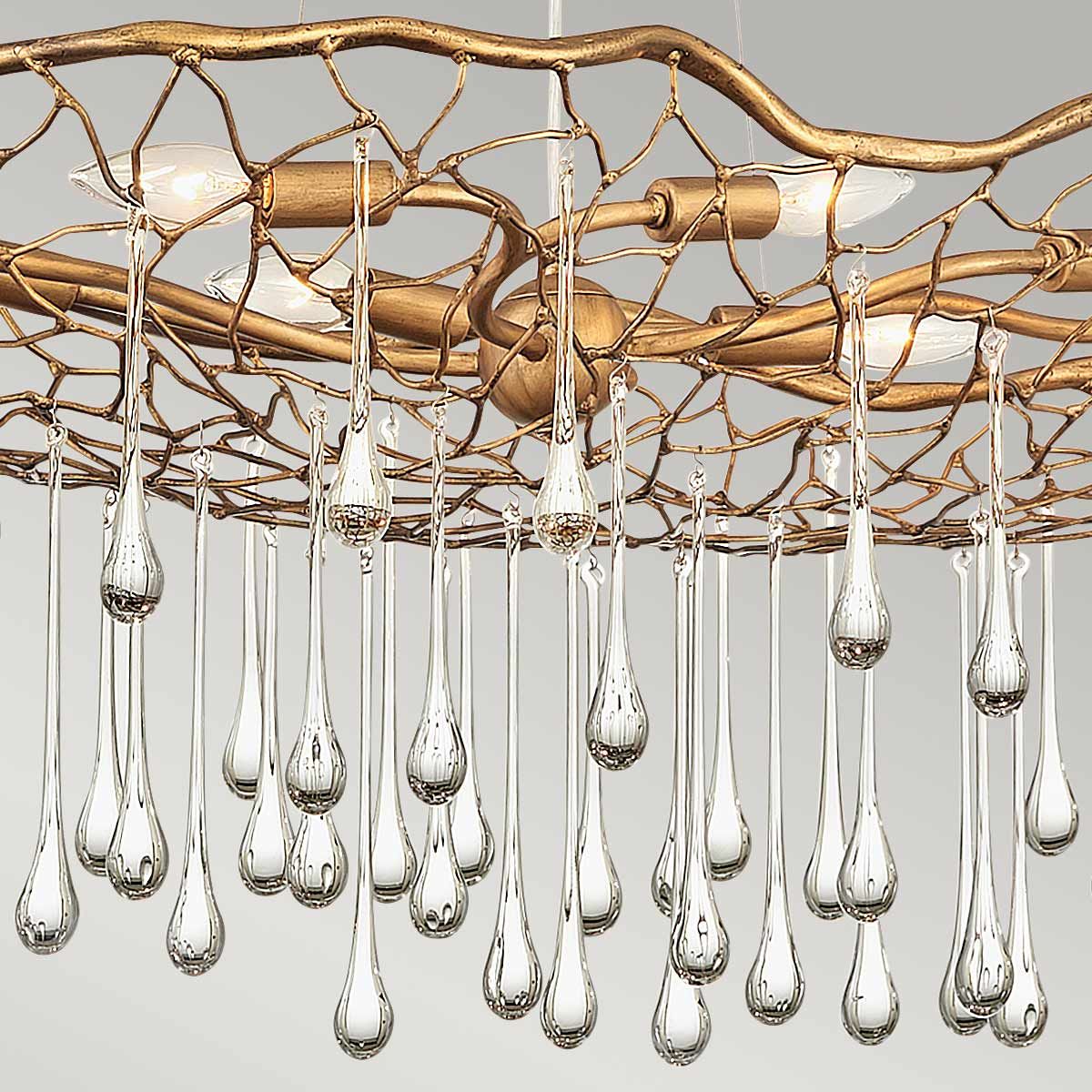 Quintiesse Laguna 8 Light Pendant Light - Burnished Gold
