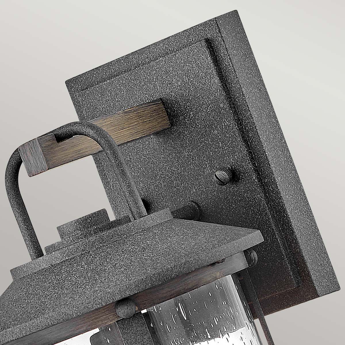 Quintiesse Lakehouse Single Small Wall Lantern - Aged Zinc with Driftwood Grey