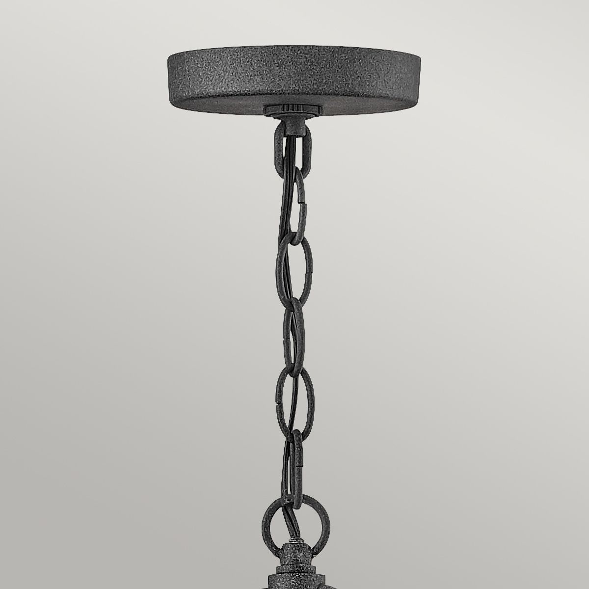 Quintiesse Lakehouse Single Small Chain Lantern - Aged Zinc with Driftwood Grey