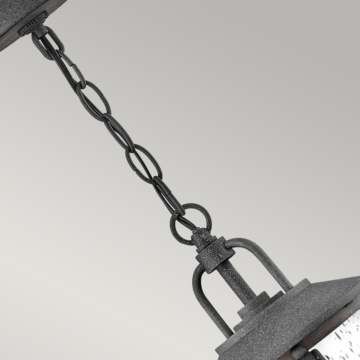 Quintiesse Lakehouse Single Small Chain Lantern - Aged Zinc with Driftwood Grey