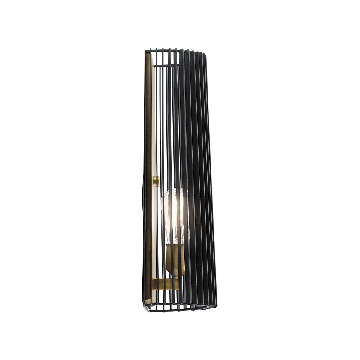 Quintiesse Linara Single Wall Light - Black & Natural Brass