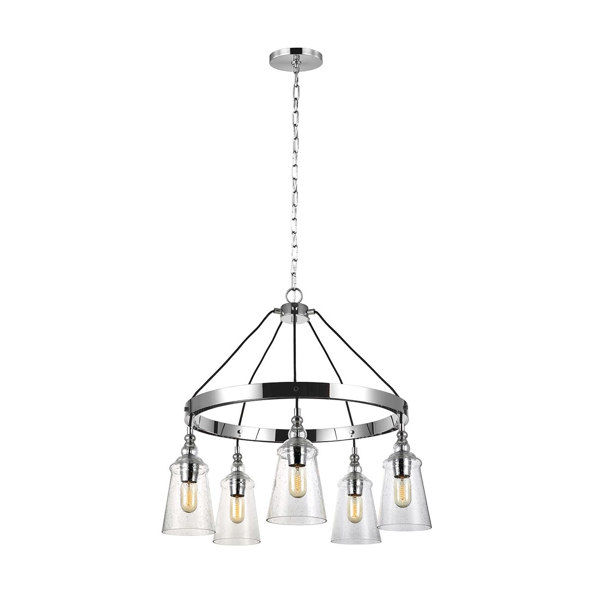 Quintiesse Loras 5 Light Chandelier - Chrome