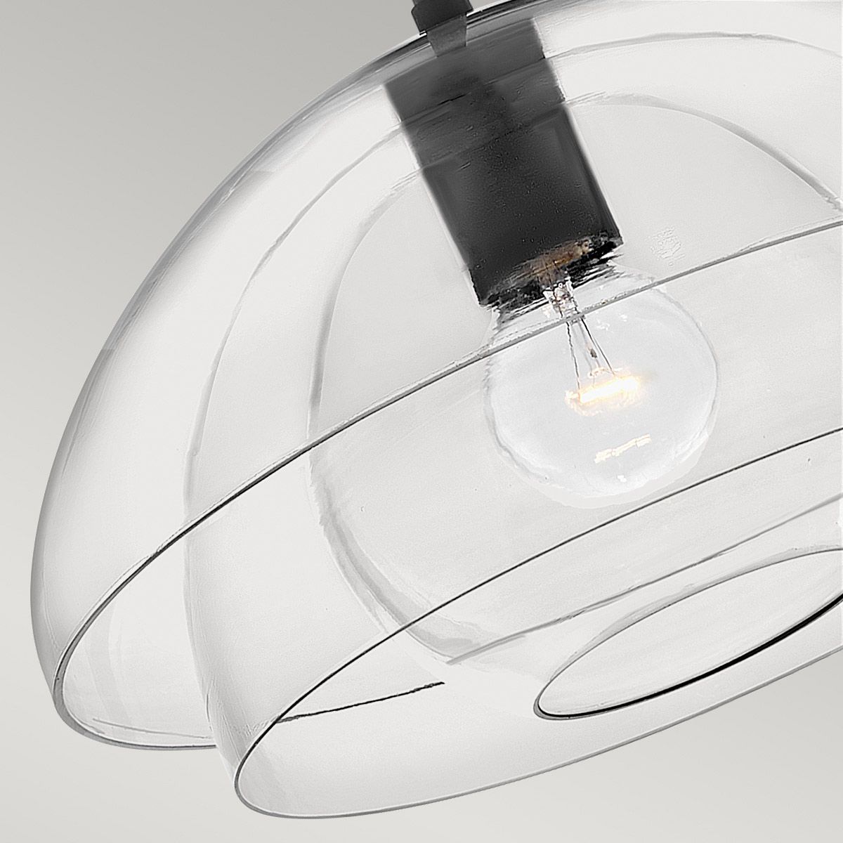 Quintiesse Lotus Single Pendant / Semi-Flush Fitting - Black