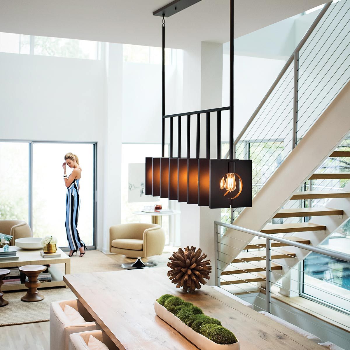 Quintiesse Ludlow 8 Light Pendant - Brushed Graphite