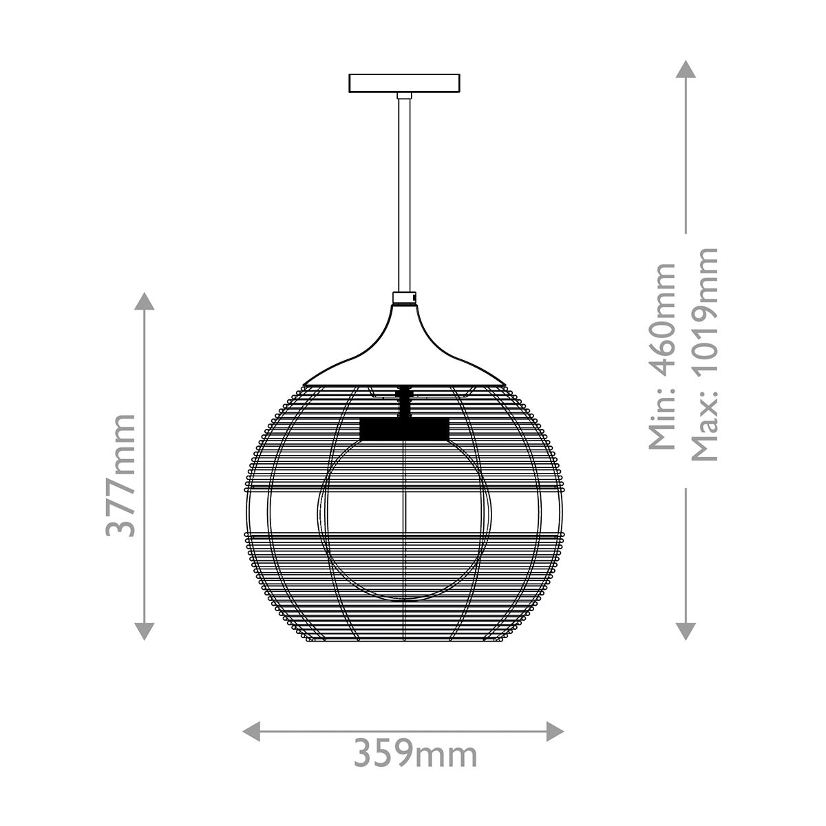 Quintiesse Maddox 1 Light Small Outdoor Pendant - Black
