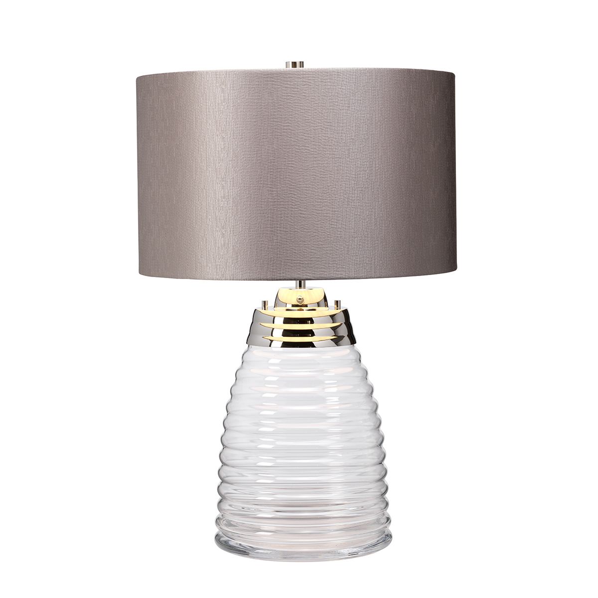 Quintiesse Milne Single Table Lamp - Grey -Polished Nickel