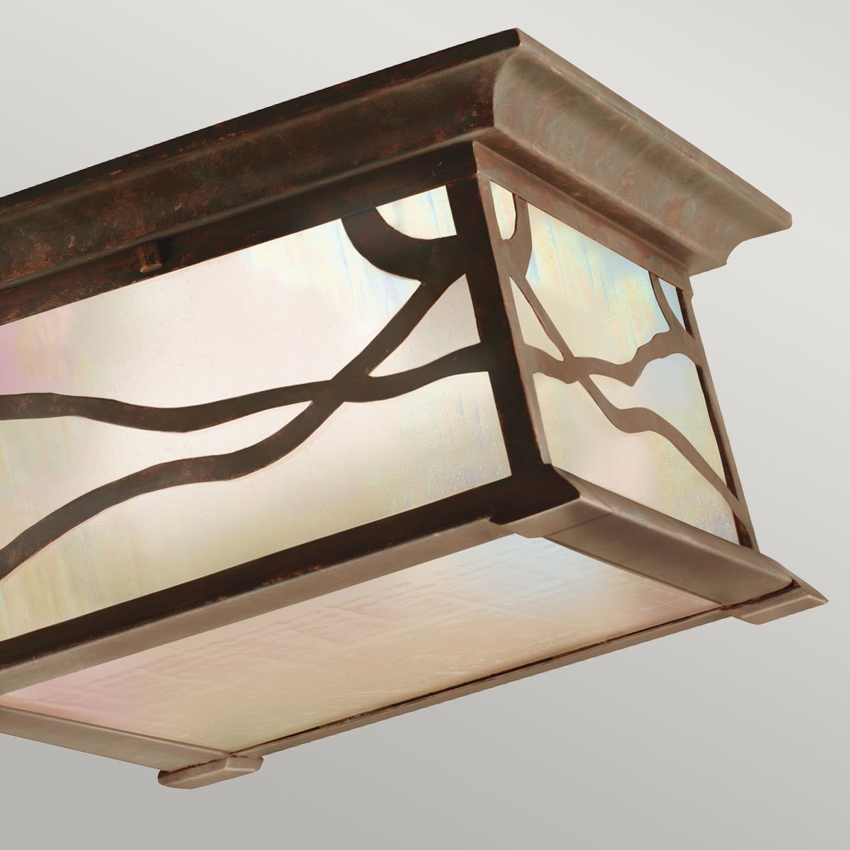 Quintiesse Morris 2 Light Flush Fitting - Distressed Copper