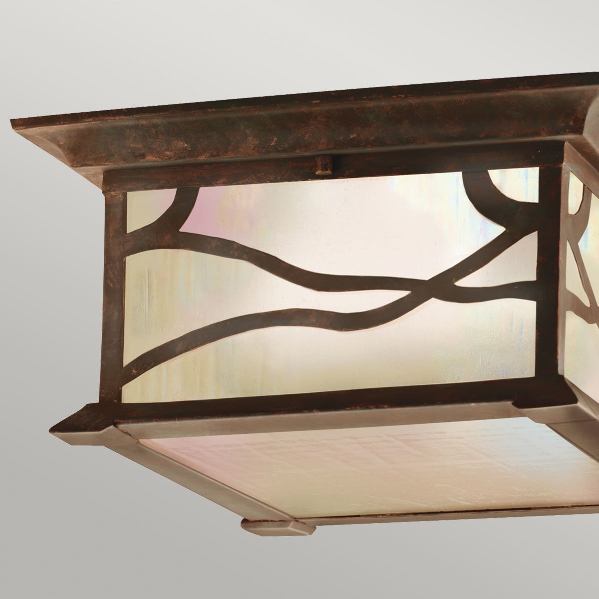 Quintiesse Morris 2 Light Flush Fitting - Distressed Copper