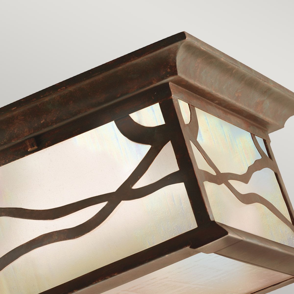 Quintiesse Morris 2 Light Flush Fitting - Distressed Copper