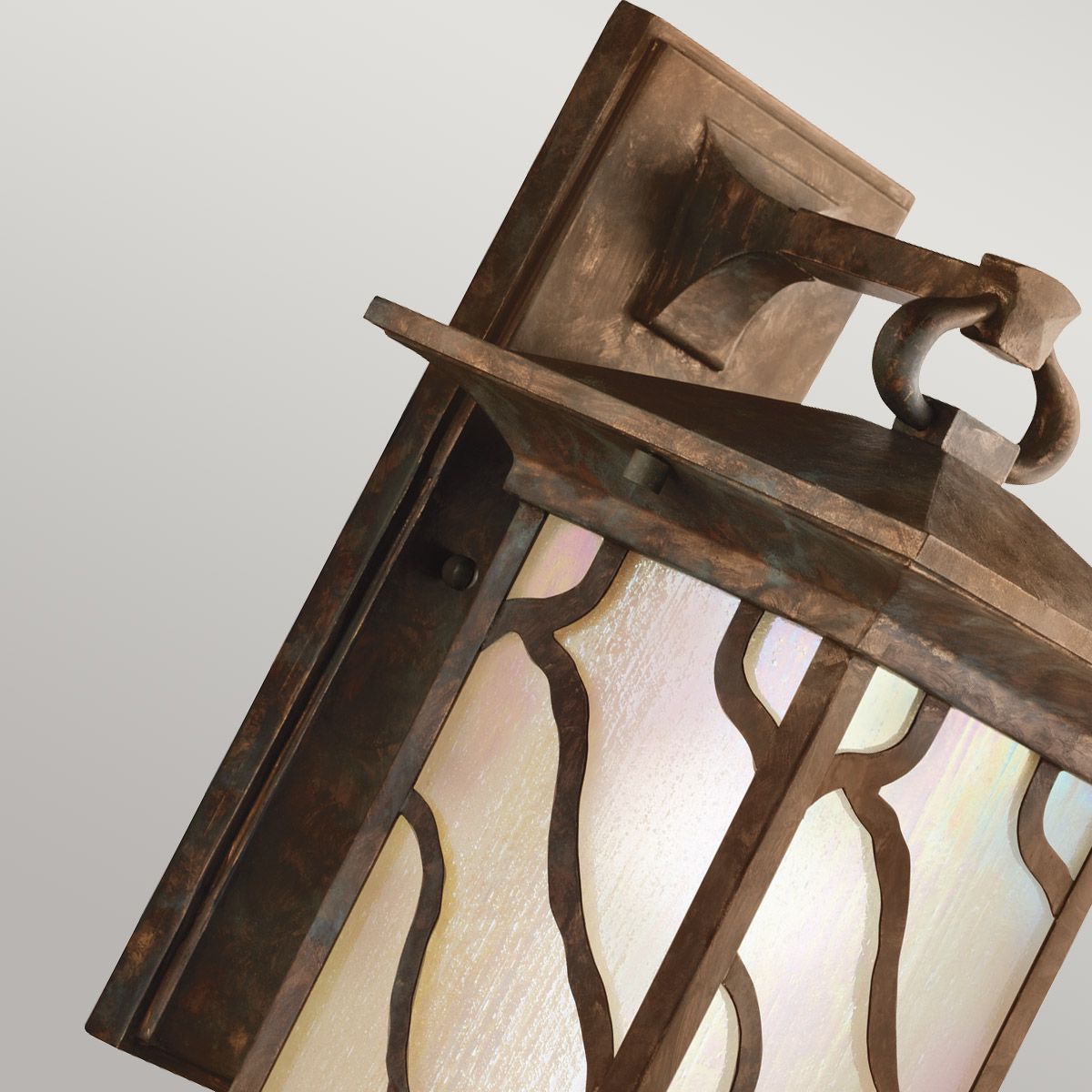 Quintiesse Morris Single Large IP44 Wall Lantern - Distressed Copper