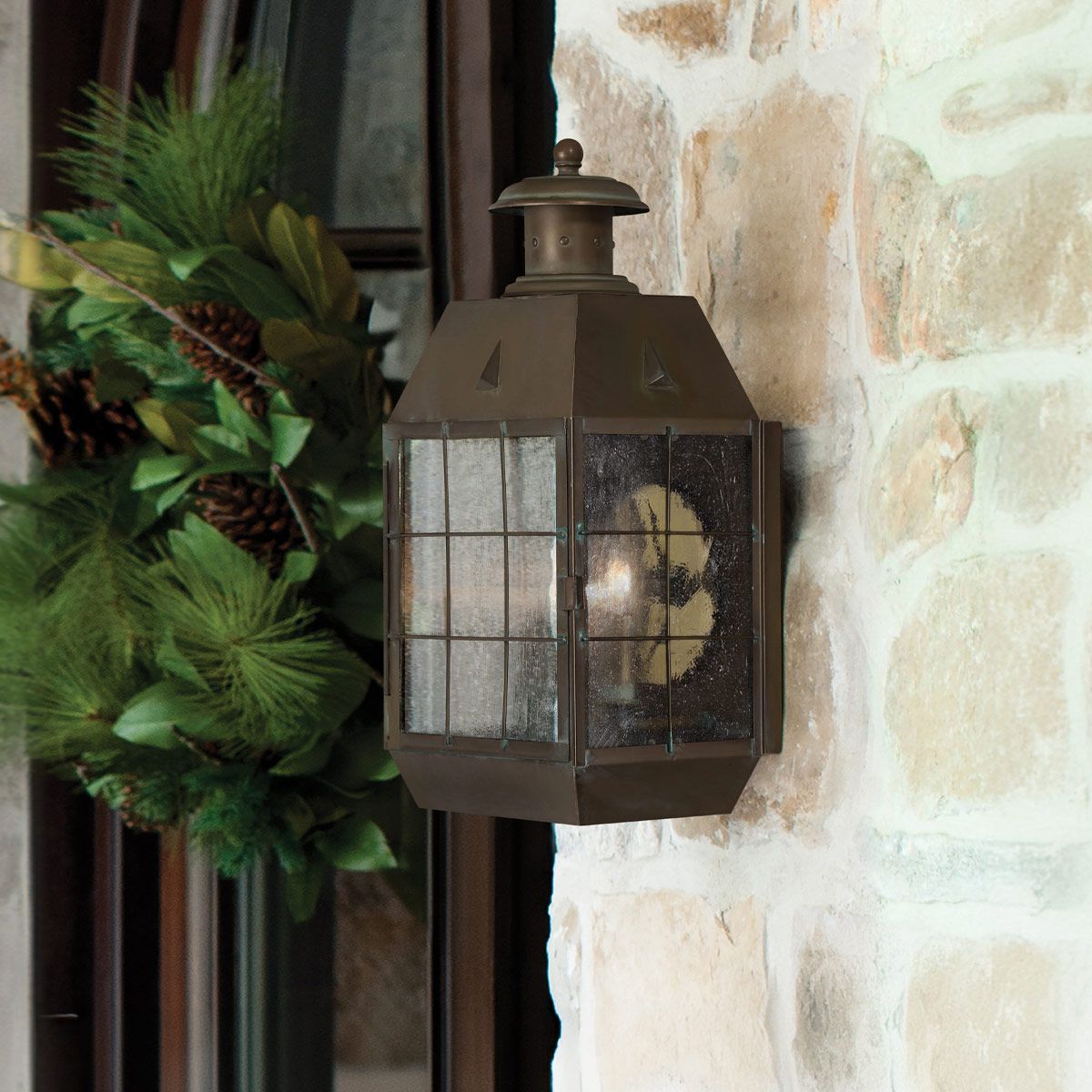 Quintiesse Nantucket 2 Light Large Wall Lantern - Aged Brass