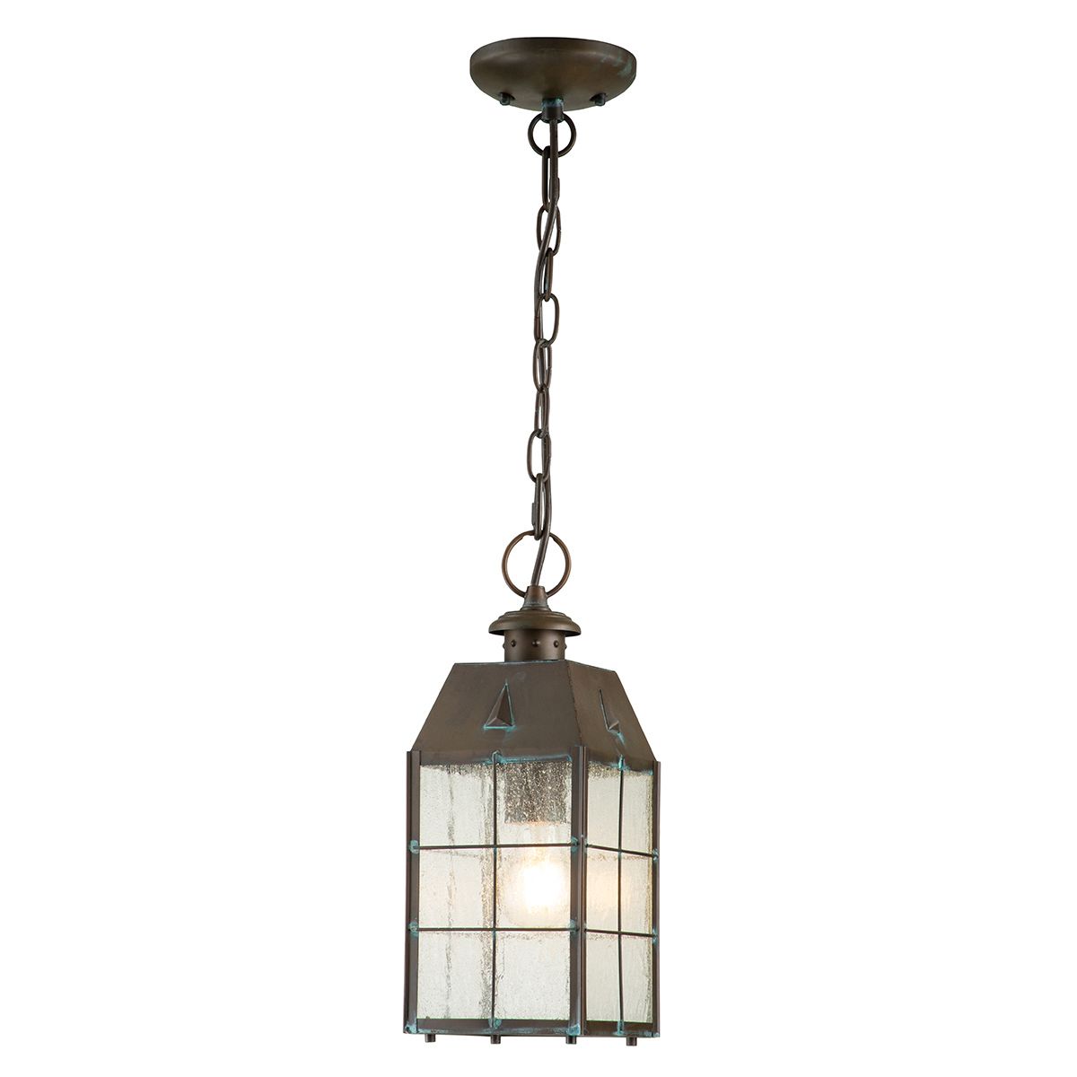 Quintiesse Nantucket Single Medium Chain Lantern - Aged Brass