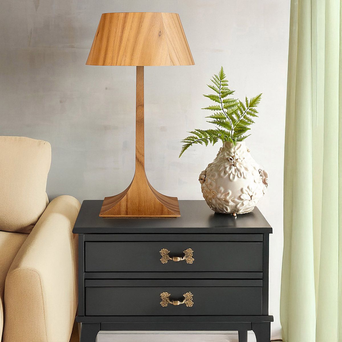 Quintiesse Nostalgia Table Lamp - Teak Veneer