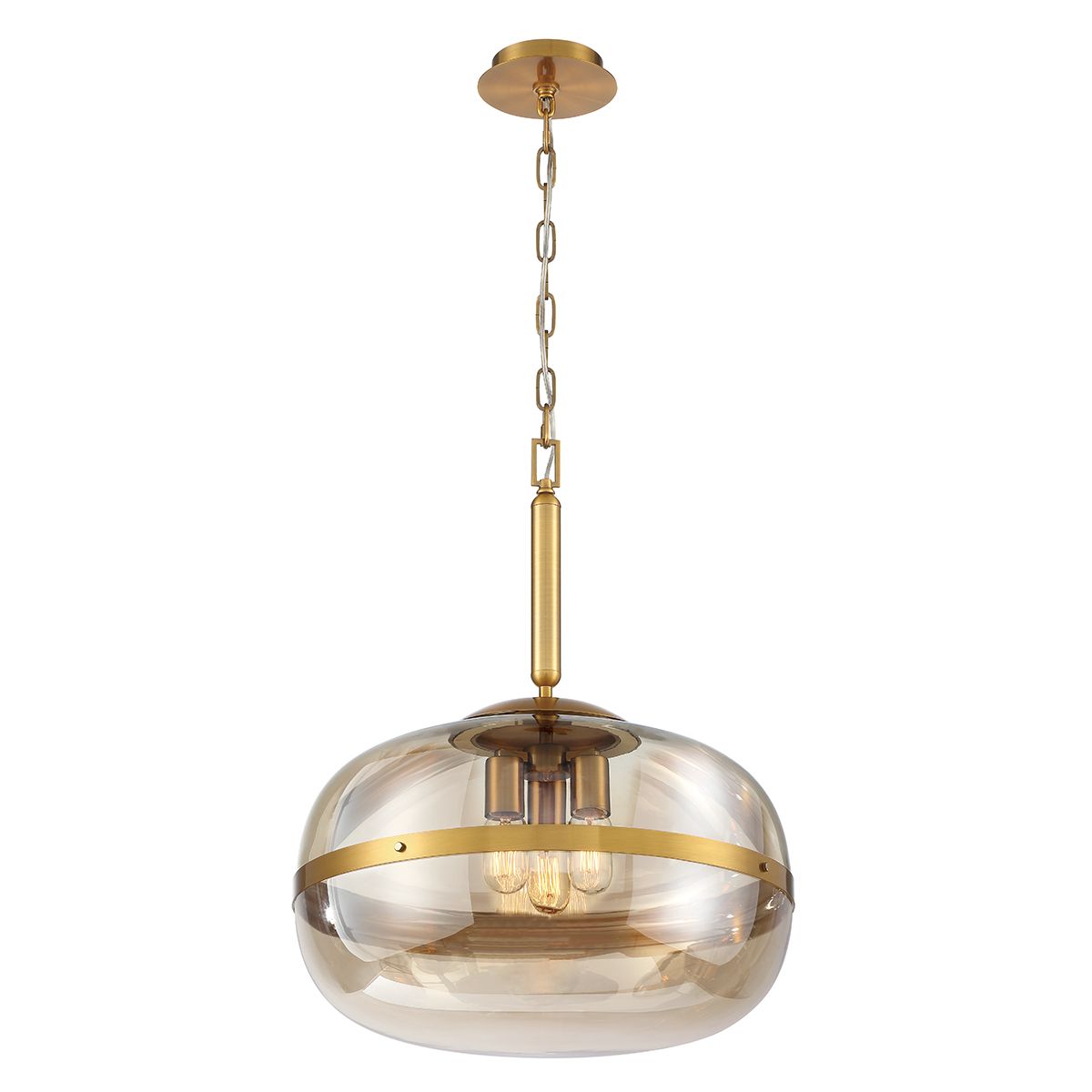 Quintiesse Nottingham 3 Light Pendant - Antique Brass