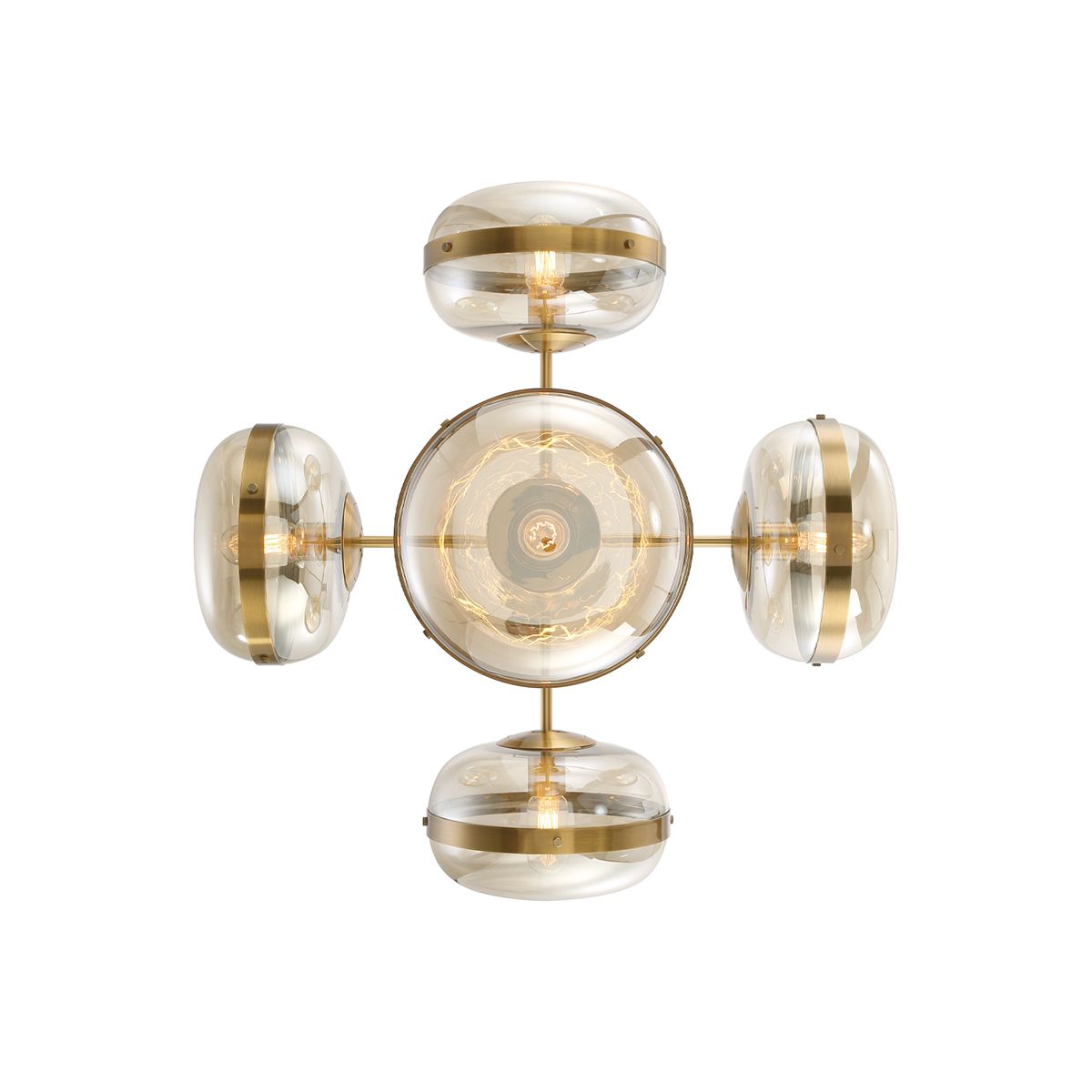 Quintiesse Nottingham 5 Light Pendant Chandelier - Antique Brass