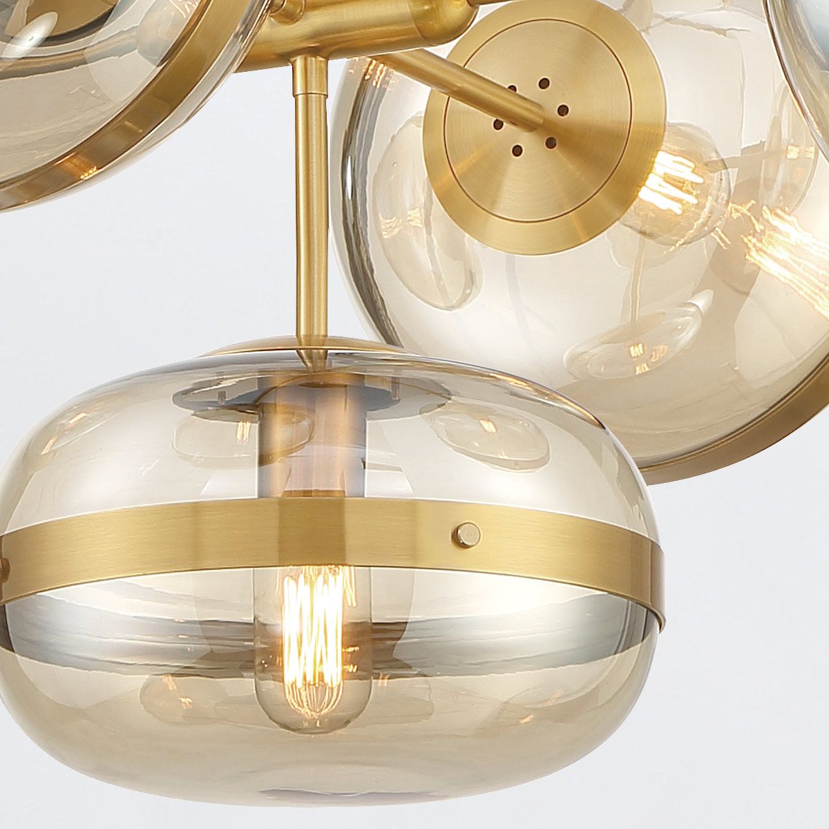 Quintiesse Nottingham 5 Light Pendant Chandelier - Antique Brass