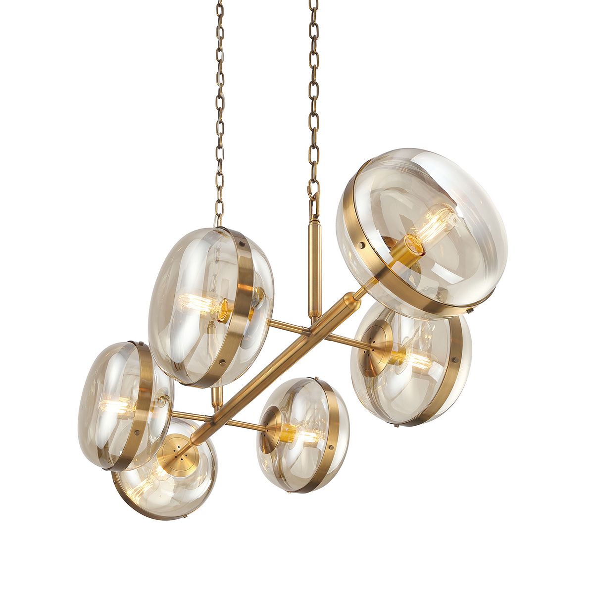 Quintiesse Nottingham 6 Lt Linear Pendant - Antique Brass