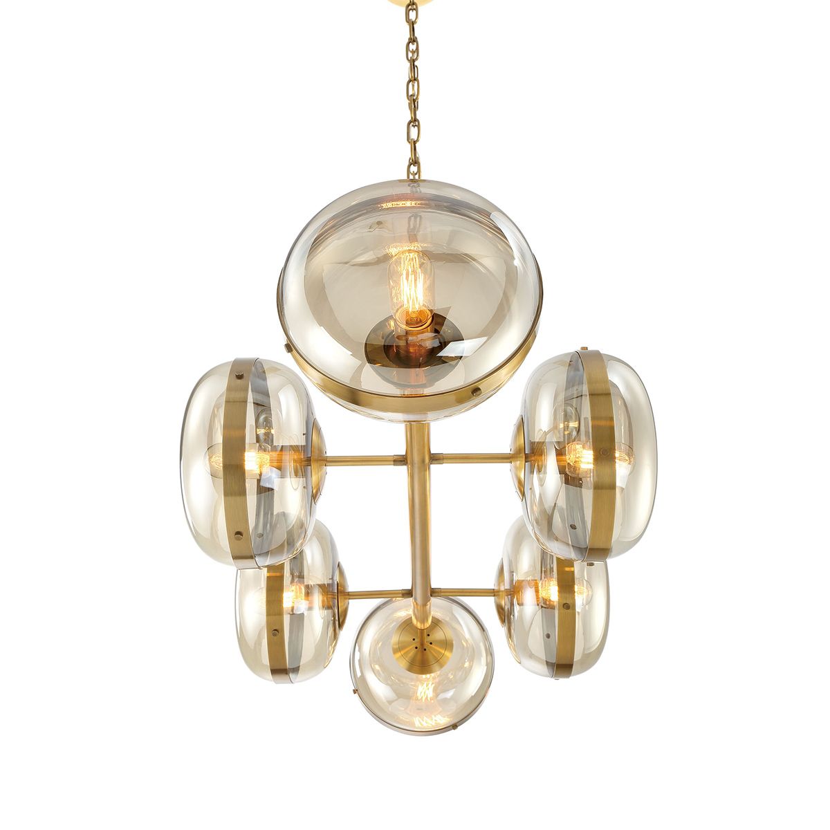 Quintiesse Nottingham 6 Lt Linear Pendant - Antique Brass