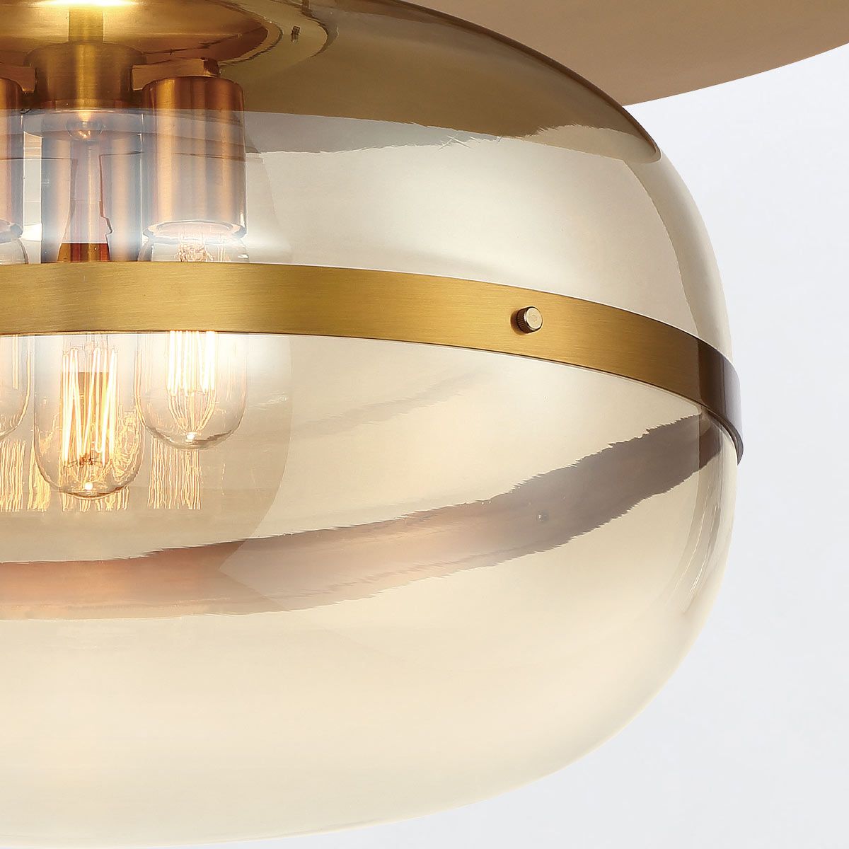 Quintiesse Nottingham 3 Light Ceiling Flush Large - Antique Brass
