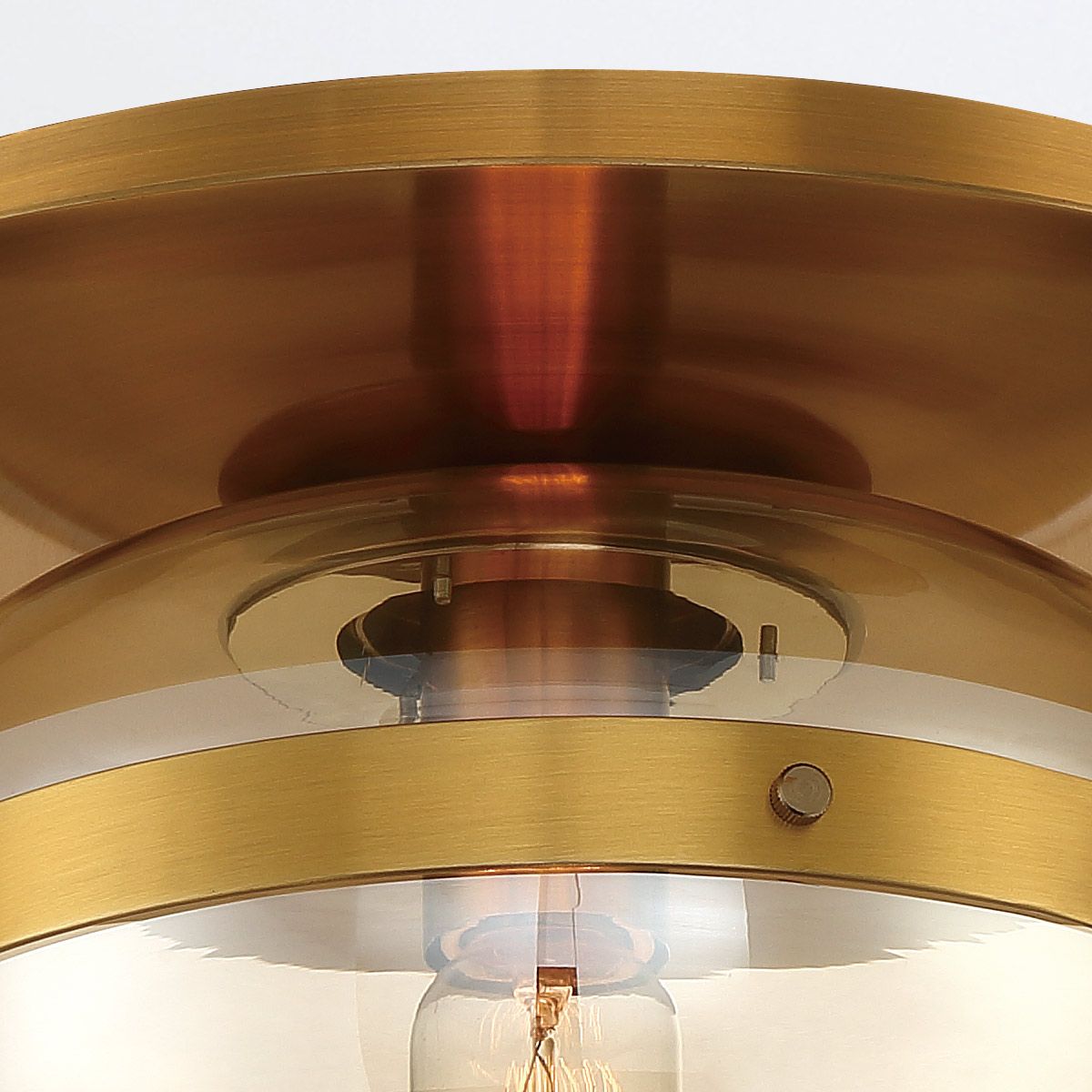 Quintiesse Nottingham 1 Light Ceiling Flush Small - Antique Brass